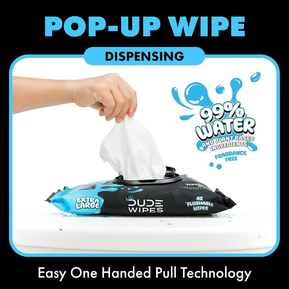 LiL' DUDE Wipes Flushable Potty Training Water Wipes, Unscented, 168 Count