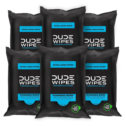 DUDE Wipes Unscented Adult Flushable Travel Wipes, Camping, 108 Count