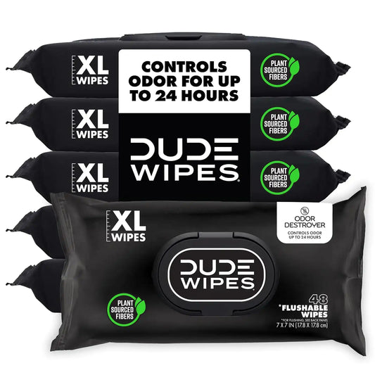 DUDE Wipes Odor Destroyer Adult Flushable Wet Wipes, Deodorizing, 288 Count