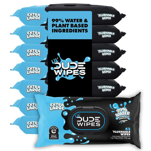 LiL' DUDE Wipes Flushable Potty Training Water Wipes, Unscented, 336 Count