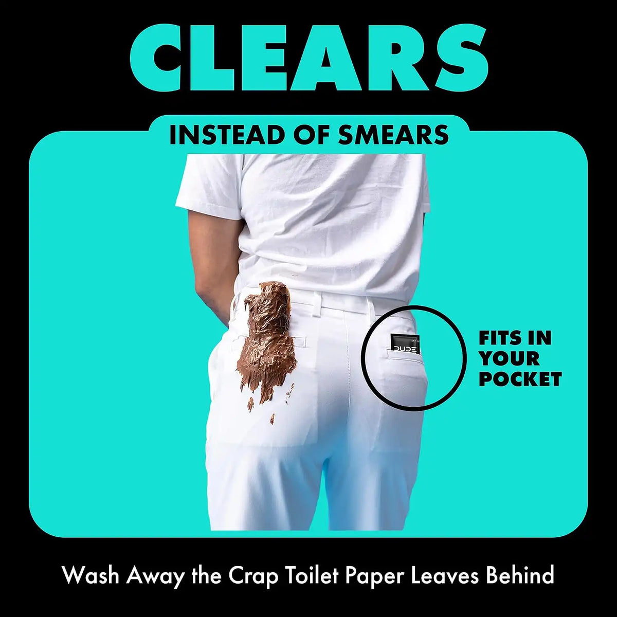 DUDE Wipes On-The-Go Mint Chill Travel Wipes-Extra-Large Adult Flushable Wipes - Infused with Tea Tree Oil, Vitamin E, and Aloe - Septic and Sewer Safe,30 Count (Pack of 4)