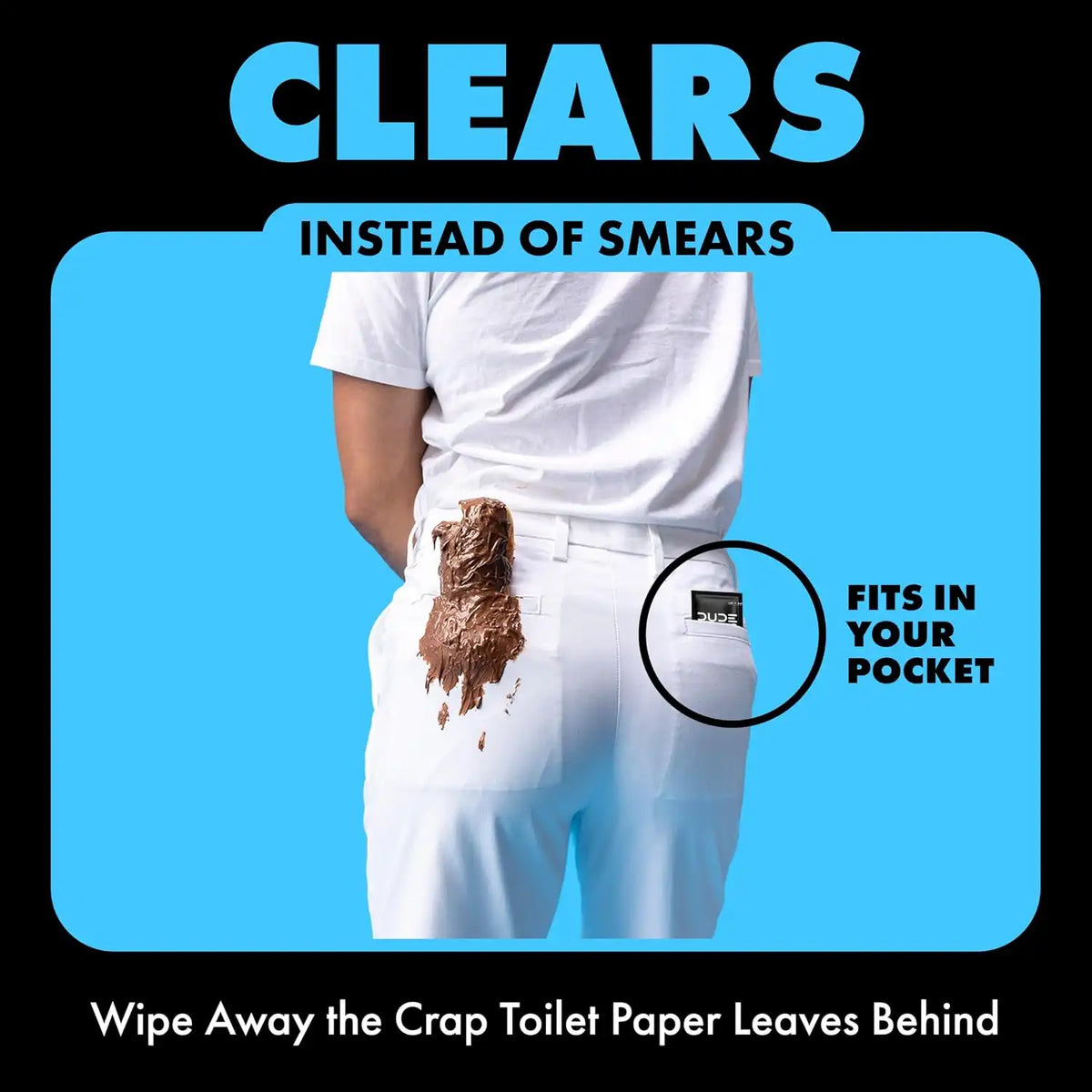 DUDE Wipes On-The-Go Unscented Adult Flushable Travel Wipes, 30 Count