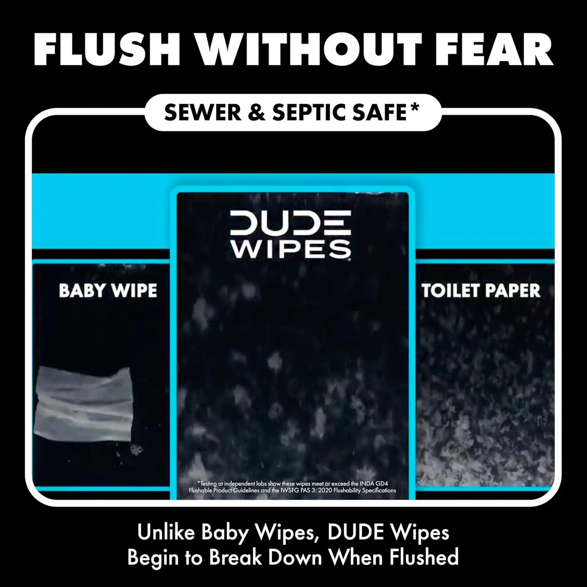 DUDE Wipes Odor Destroyer Adult Flushable Wet Wipes, Deodorizing, 576 Count