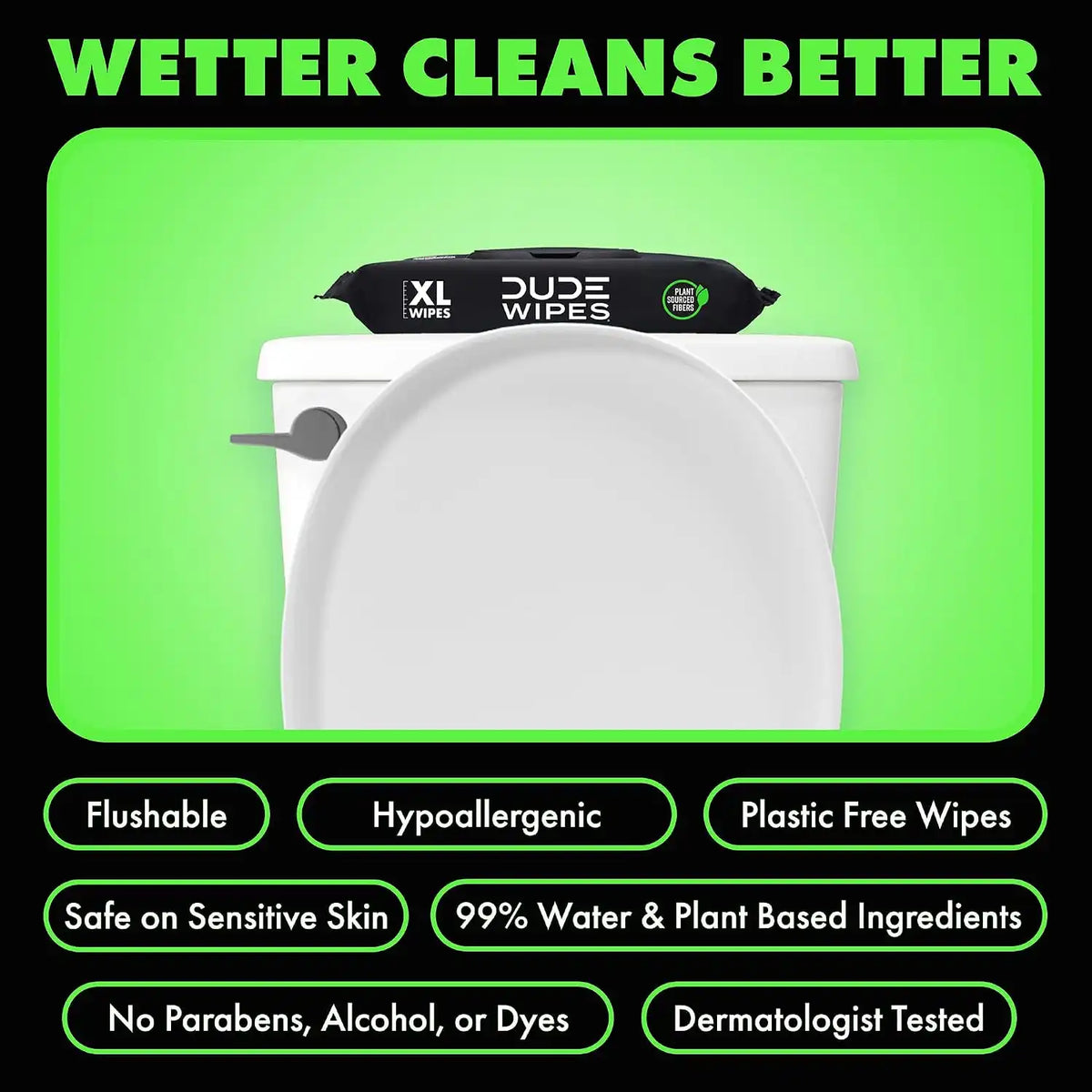 DUDE Wipes Herbal Relief Adult Flushable Wet Wipes, Witch Hazel, 288 Count