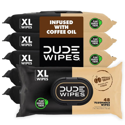 DUDE Wipes Morning Grind Adult Flushable Wipes, Coffee Scented, 288 Count
