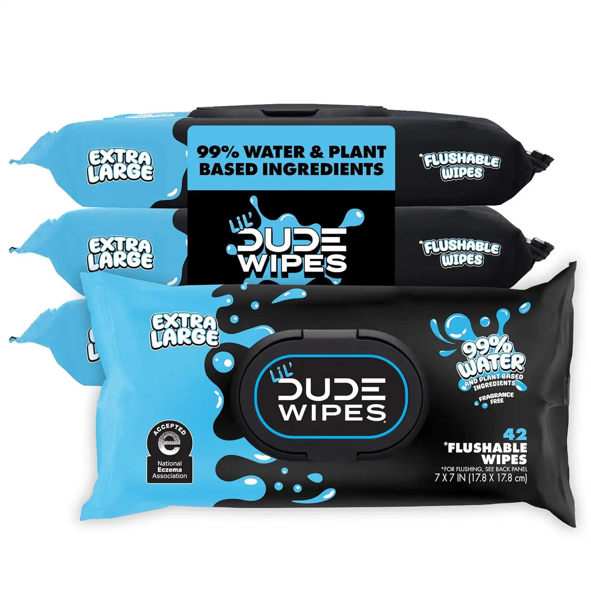 LiL' DUDE Wipes Flushable Potty Training Water Wipes, Unscented, 168 Count