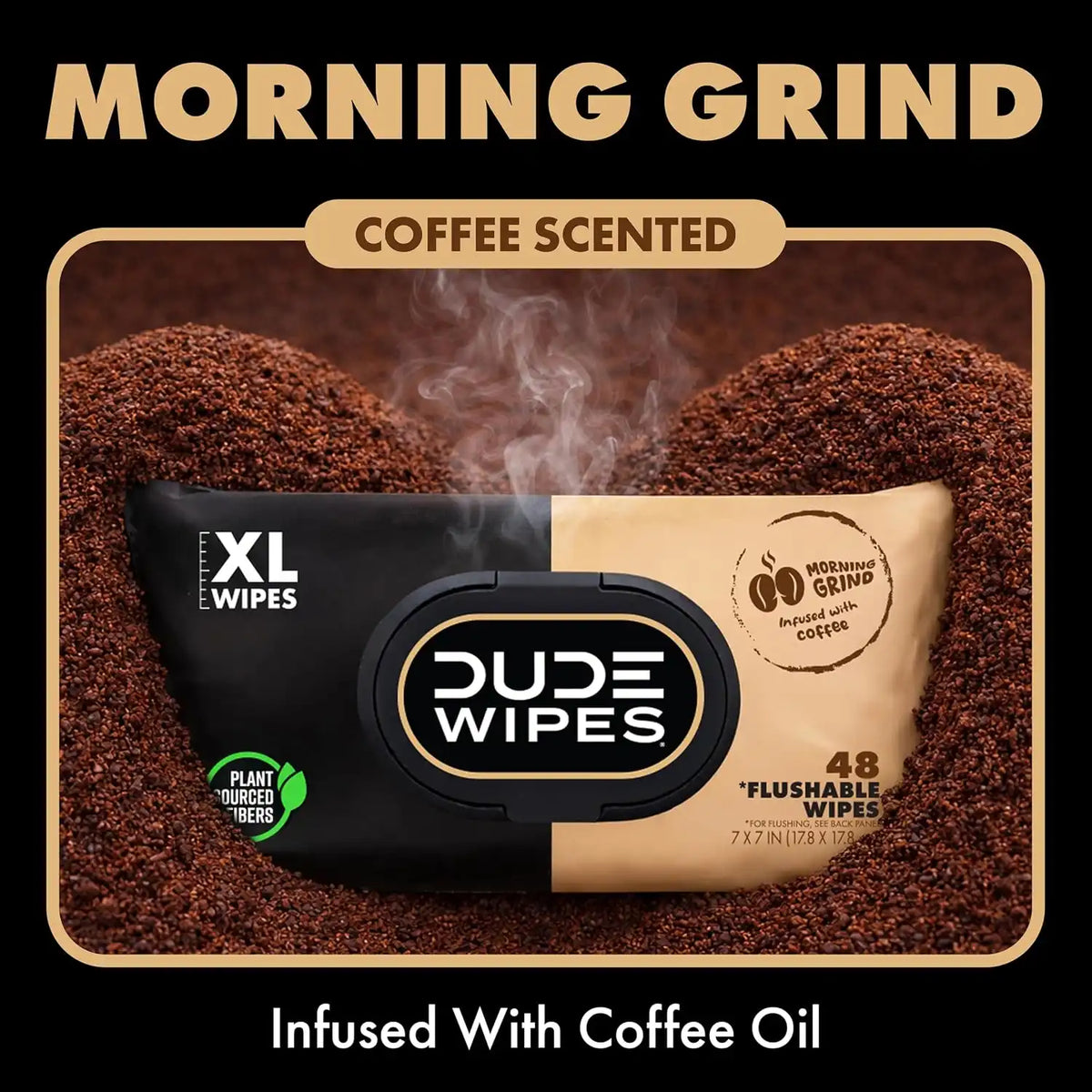 DUDE Wipes Morning Grind Adult Flushable Wipes, Coffee Scented, 48 Count (Pack of 12)