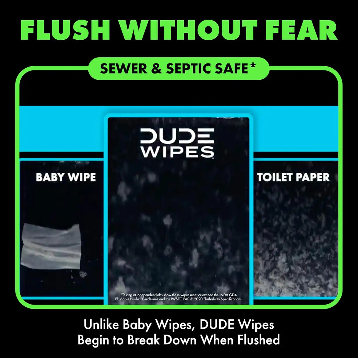 DUDE Wipes Herbal Relief Adult Flushable Wet Wipes, Witch Hazel, 288 Count