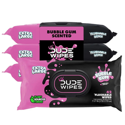 LiL' DUDE Wipes Flushable Potty Training Water Wipes, Bubble Bum, 168 Count