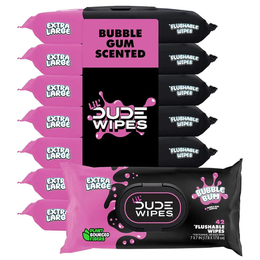 LiL' DUDE Wipes Flushable Potty Training Water Wipes, Bubble Bum, 336 Count