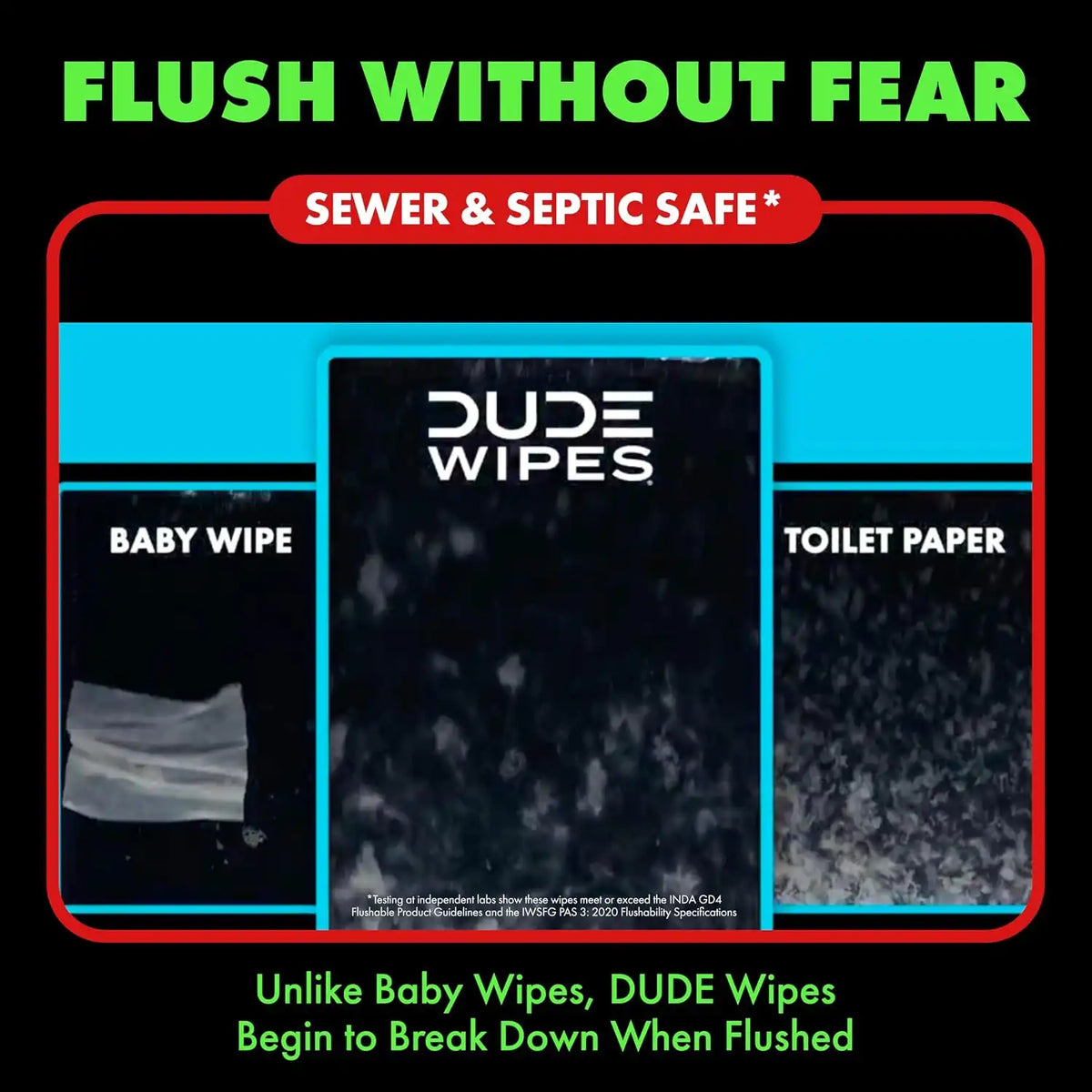 DUDE Wipes Dingle Bells Adult Flushable Wipes, Holiday Scented, 144 Count