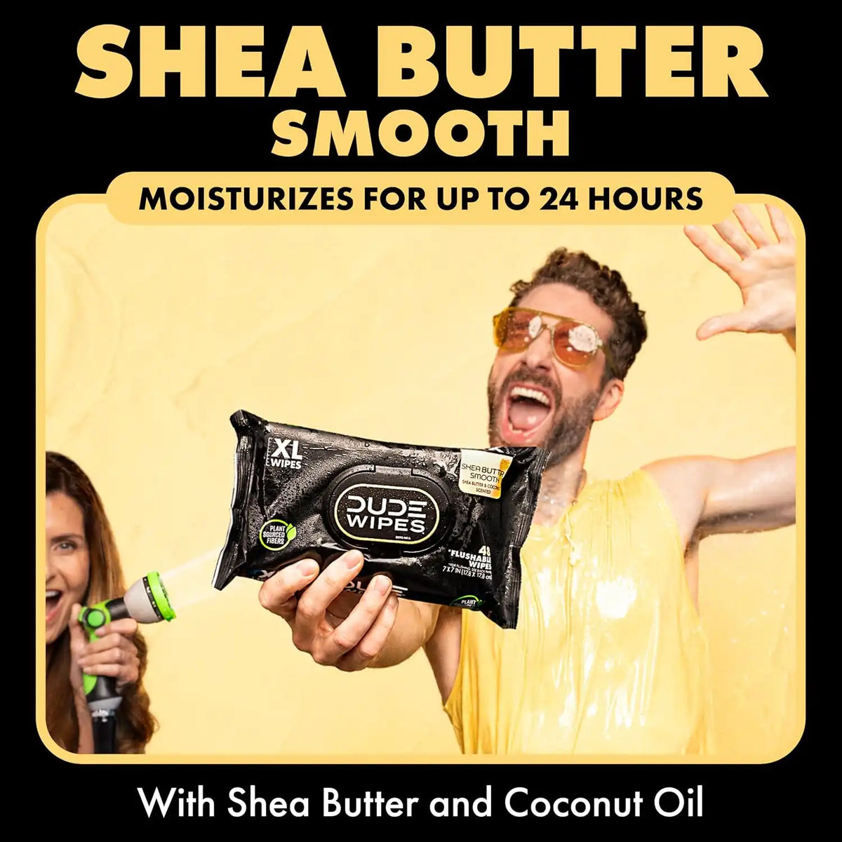 DUDE Wipes Shea BUTTer Adult Flushable Wet Wipes, Moisturizing, 288 Count