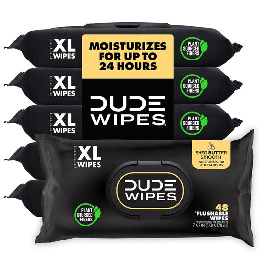 DUDE Wipes Shea BUTTer Adult Flushable Wet Wipes, Moisturizing, 288 Count
