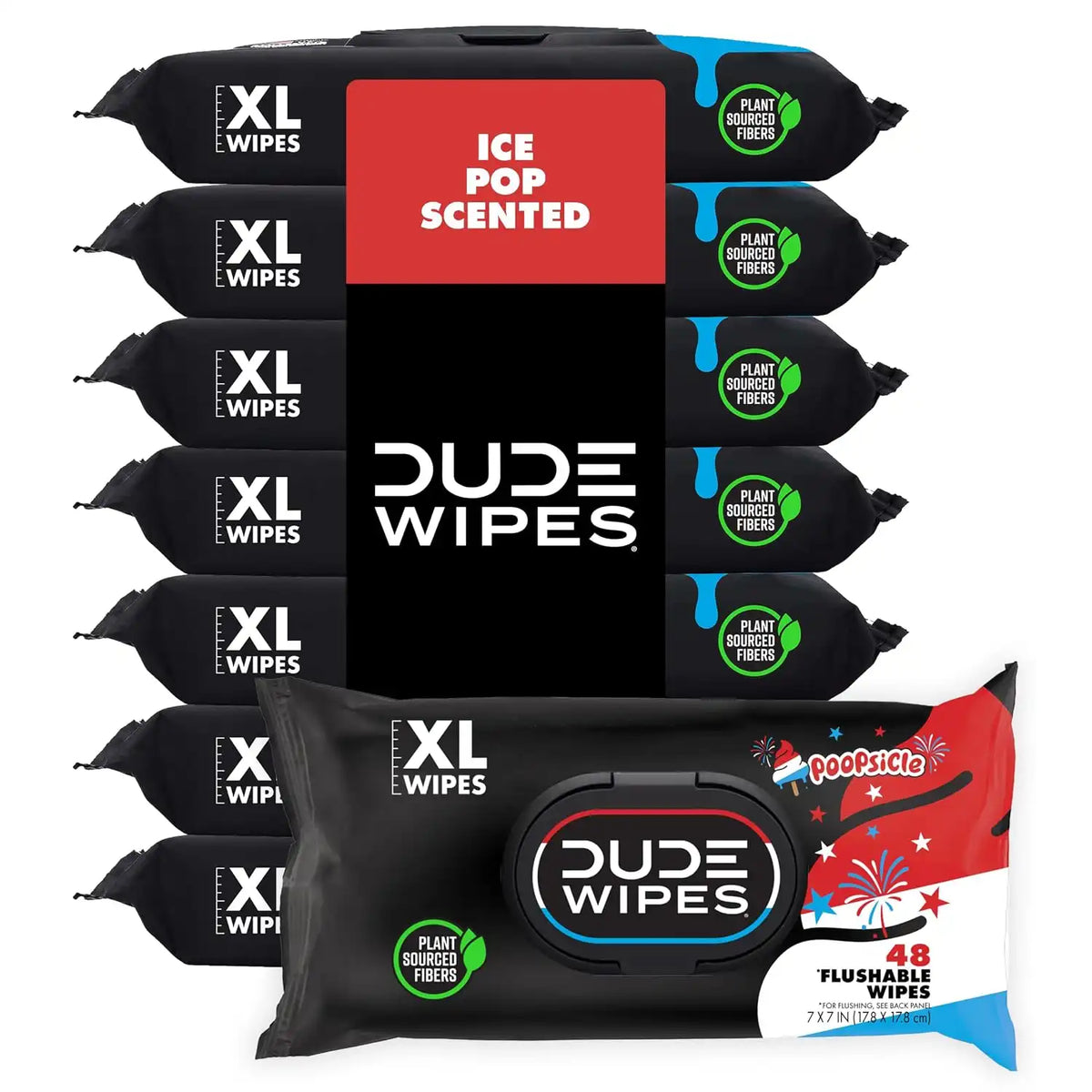 DUDE Wipes Poopsicle Adult Flushable Wet Wipes, Ice Pop Scented, 384 Count